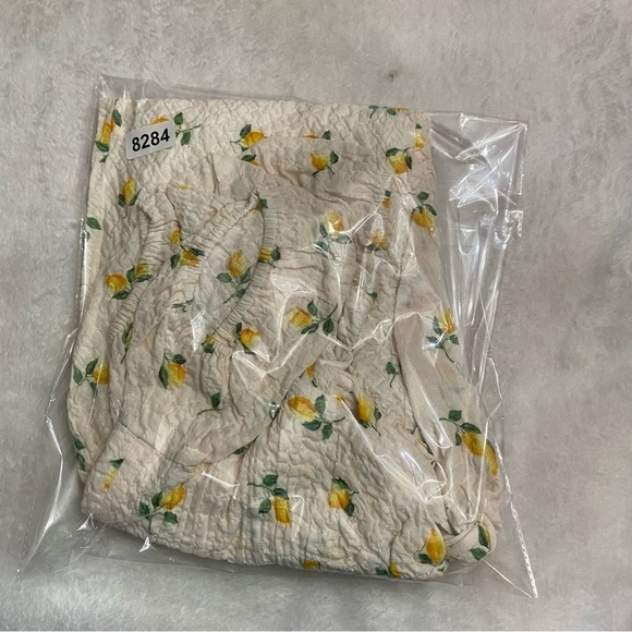 New! Topshop ruched front lemon mini dress textured cloth multi 28284 - Picture 14 of 14